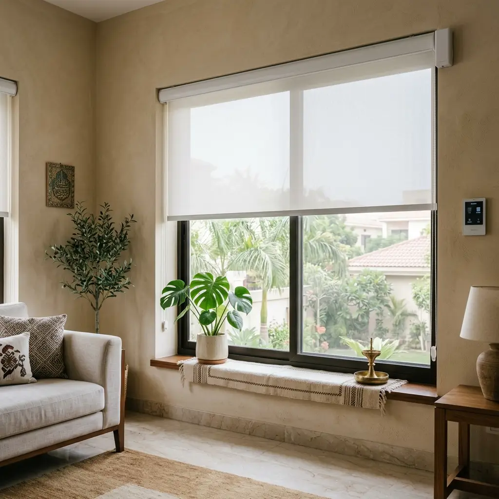 Smart roller blinds installation - Albarkat Interiors