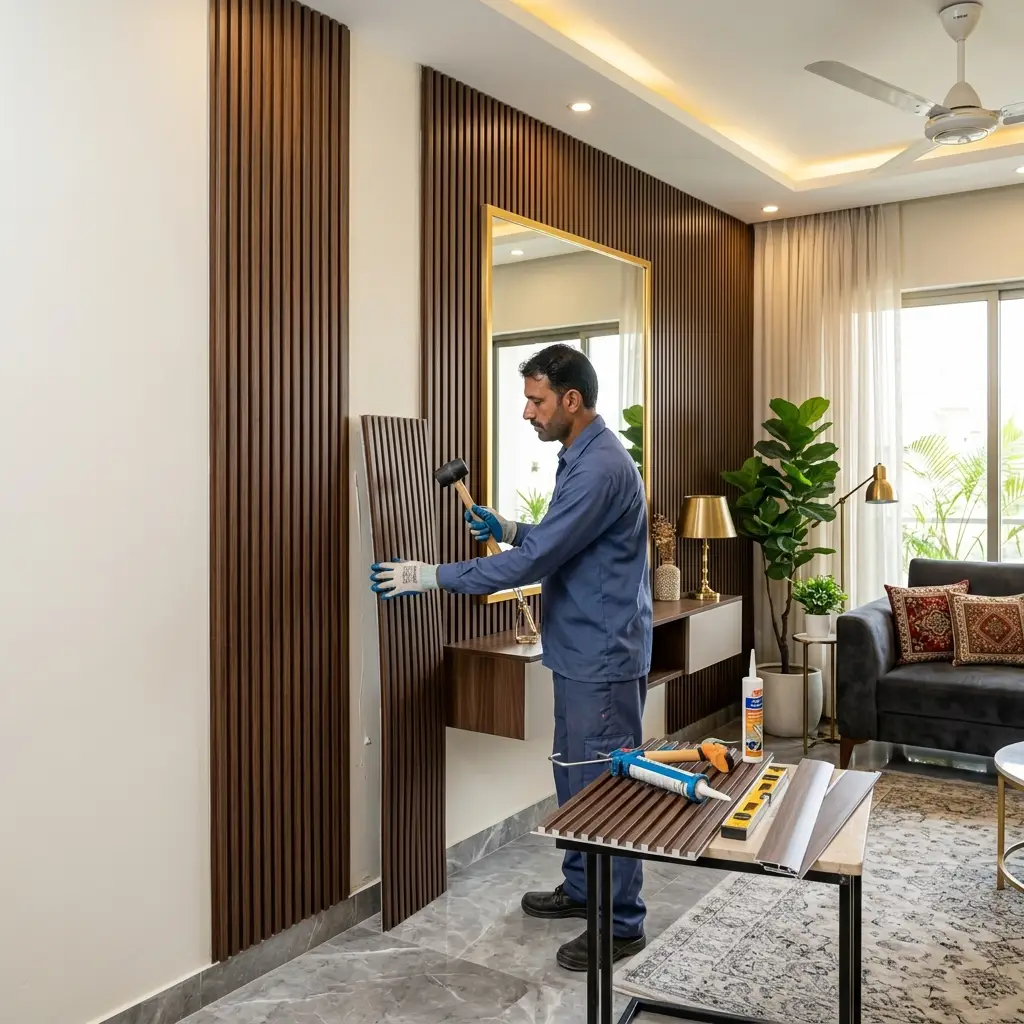 PVC sheet installation - Albarkat Interiors